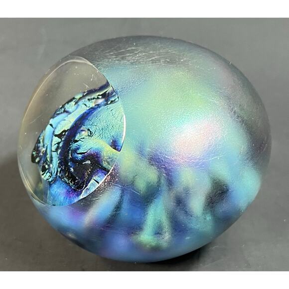 1989 Mark Wells Art Glass Paperweight Vintage - Picture 8 of 15
